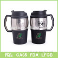 promotional fashional high quality double wall beer tumbler with pp handle